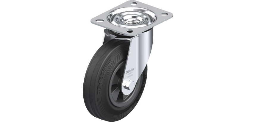 BLICKLE - Roulette pivotante Ø 125mm bandage caoutchouc SBR 100kg - LE-VPP 125G