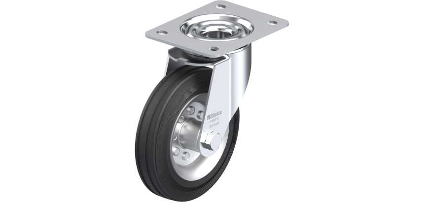 BLICKLE - Roulette pivotante Ø 160mm bandage caoutchouc SBR 135kg - LE-VE 160R