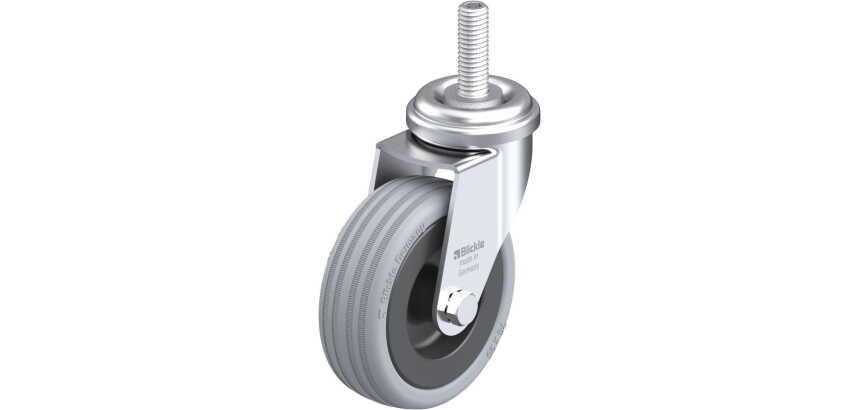 BLICKLE - Roulette pivotante Ø 75mm bandage caoutchouc SBR 60kg - LRA-VPA 75G-GS10