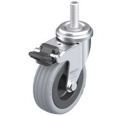 BLICKLE - Roulette pivotante à frein Ø 75mm bandage caoutchouc SBR 60kg - LRA-VPA 75G-FI-GS10