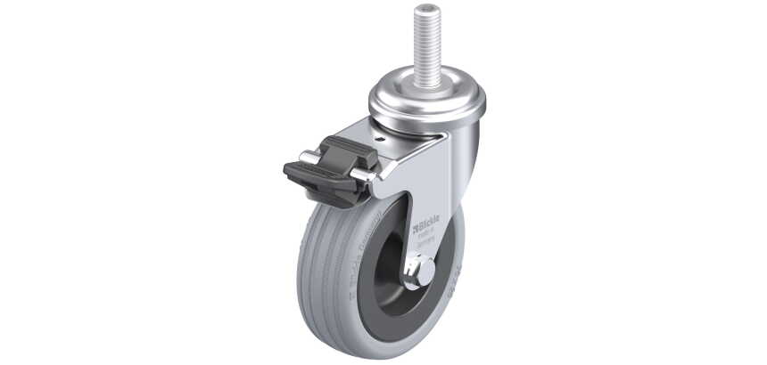 BLICKLE - Roulette pivotante à frein Ø 75mm bandage caoutchouc SBR 60kg - LRA-VPA 75G-FI-GS10