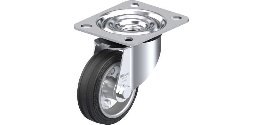 BLICKLE - Roulette pivotante Ø 80mm bandage caoutchouc SBR 50kg - LE-VE 80R