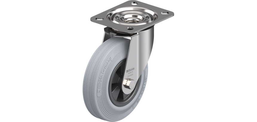 BLICKLE - Roulette pivotante Ø 125mm bandage caoutchouc SBR 100kg - LEX-VPP 125G-SG
