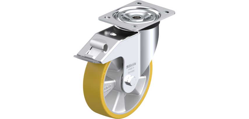 BLICKLE - Roulette pivotante à frein Ø 180mm bandage polyuréthane PU 400kg - L-ALTH 180K-FI