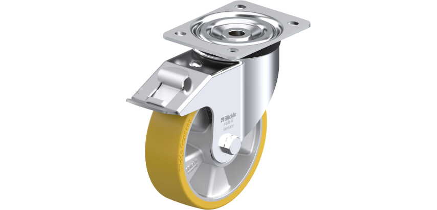 BLICKLE - Roulette pivotante à frein Ø 160mm bandage polyuréthane PU 400kg - L-ALTH 160K-FI