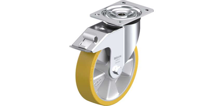 BLICKLE - Roulette pivotante à frein Ø 200mm bandage polyuréthane PU 400kg - L-ALTH 200K-FI