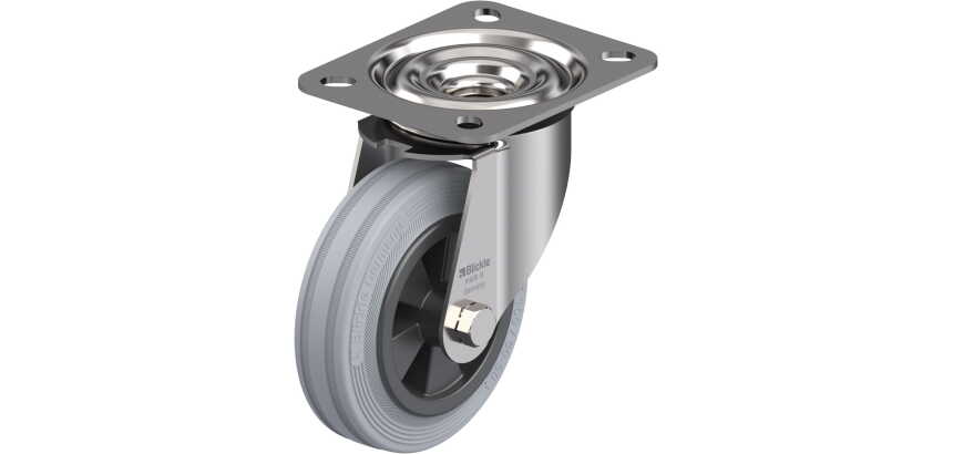 BLICKLE - Roulette pivotante Ø 100mm bandage caoutchouc SBR 70kg - LEX-VPP 100G-SG