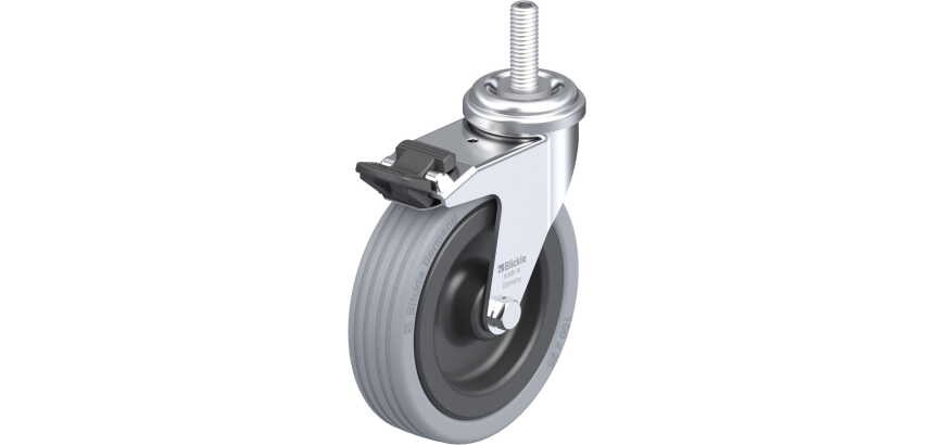 BLICKLE - Roulette pivotante à frein Ø 100mm bandage caoutchouc SBR 70kg - LRA-VPA 100G-FI-GS10