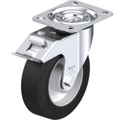 BLICKLE - Roulette pivotante à frein Ø 125mm bandage caoutchouc NR 250kg - L-ALEV 125K-FI