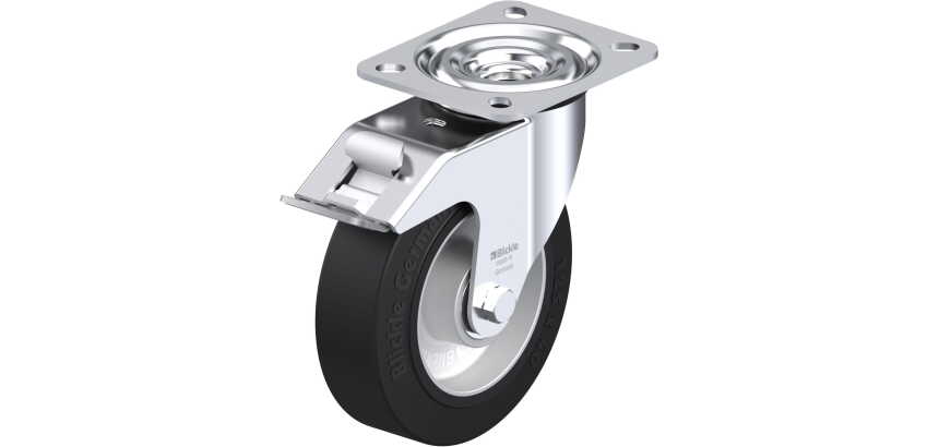 BLICKLE - Roulette pivotante à frein Ø 125mm bandage caoutchouc NR 250kg - L-ALEV 125K-FI