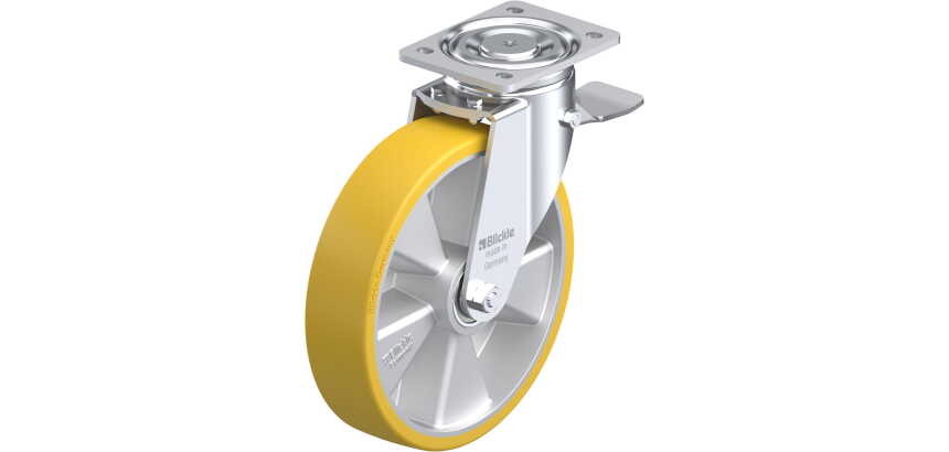 BLICKLE - Roulette pivotante à frein Ø 250mm bandage polyuréthane PU 900kg - LH-ALTH 250K-ST