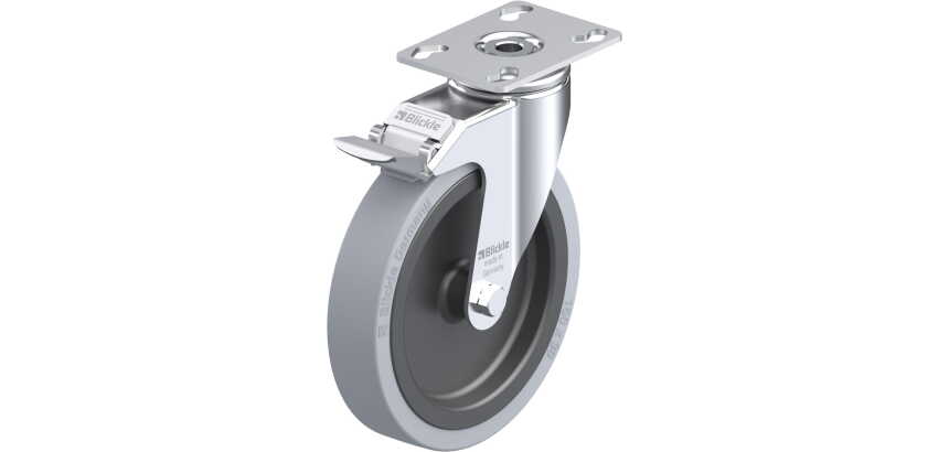 BLICKLE - Roulette pivotante à frein Ø 150mm bandage caoutchouc SBR 110kg - LKPA-VPA 150G-FI