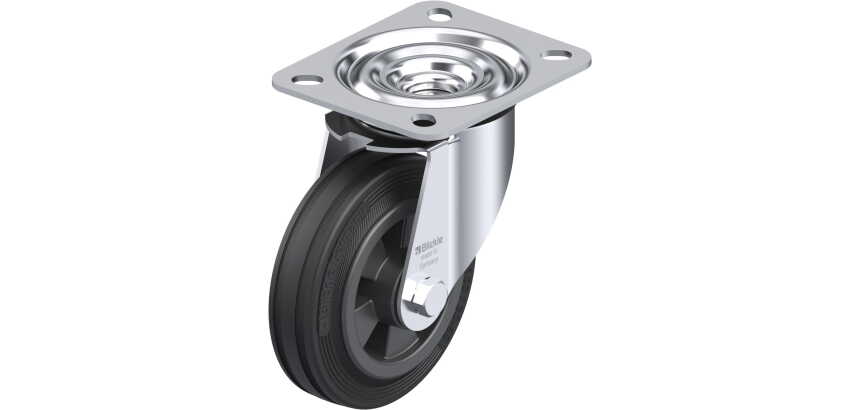 BLICKLE - Roulette pivotante Ø 100mm bandage caoutchouc SBR 70kg - LE-VPP 100R
