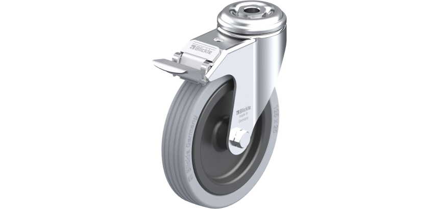 BLICKLE - Roulette pivotante à frein Ø 125mm bandage caoutchouc SBR 100kg - LKRA-VPA 125G-FI