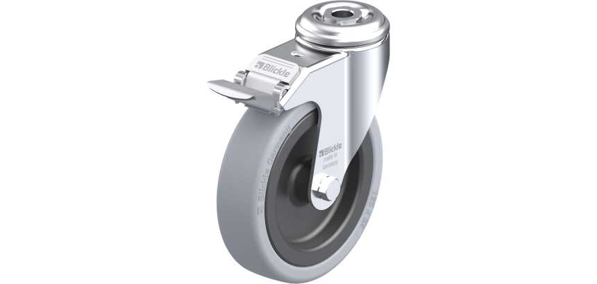 BLICKLE - Roulette pivotante à frein Ø 125mm bandage caoutchouc SBR 120kg - LKRA-VPA 126G-FI