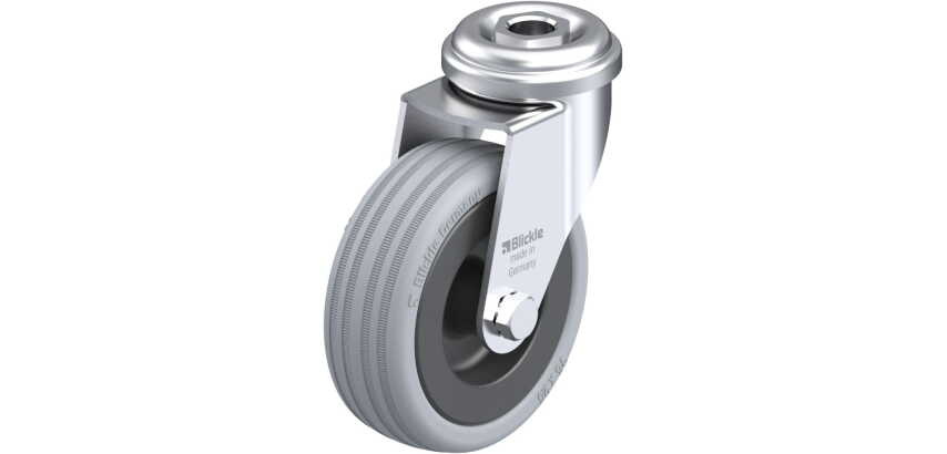 BLICKLE - Roulette pivotante Ø 75mm bandage caoutchouc SBR 60kg - LRA-VPA 75G