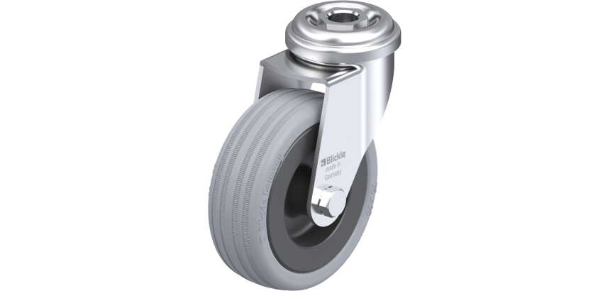 BLICKLE - Roulette pivotante Ø 75mm bandage caoutchouc SBR 60kg - LRA-VPA 75G
