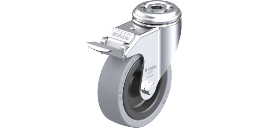BLICKLE - Roulette pivotante à frein Ø 100mm bandage caoutchouc SBR 110kg - LKRA-VPA 101G-FI