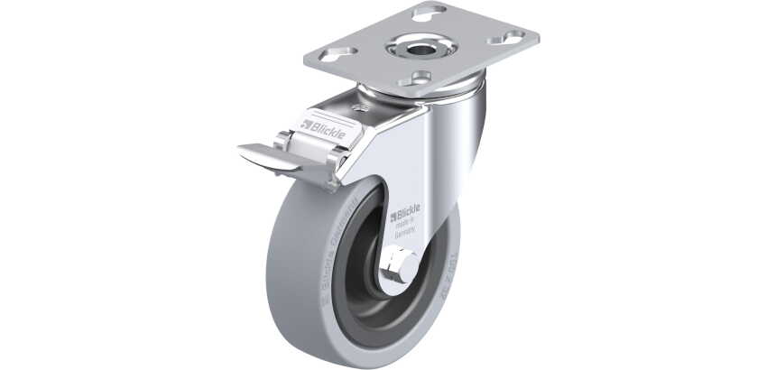 BLICKLE - Roulette pivotante à frein Ø 100mm bandage caoutchouc SBR 110kg - LKPA-VPA 101K-FI