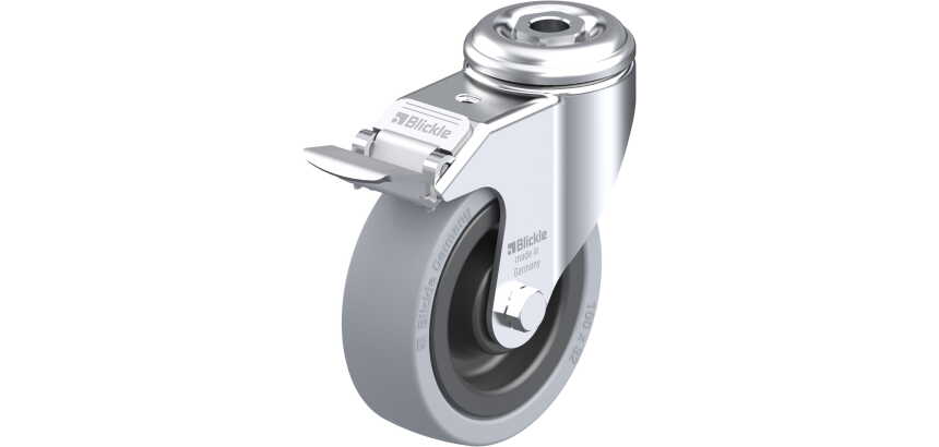 BLICKLE - Roulette pivotante à frein Ø 100mm bandage caoutchouc SBR 110kg - LKRA-VPA 101K-FI