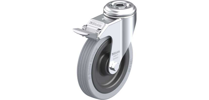 BLICKLE - Roulette pivotante à frein Ø 125mm bandage caoutchouc SBR 100kg - LKRA-VPA 125K-FI
