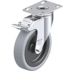 BLICKLE - Roulette pivotante à frein Ø 125mm bandage caoutchouc SBR 120kg - LKPA-VPA 126G-FI