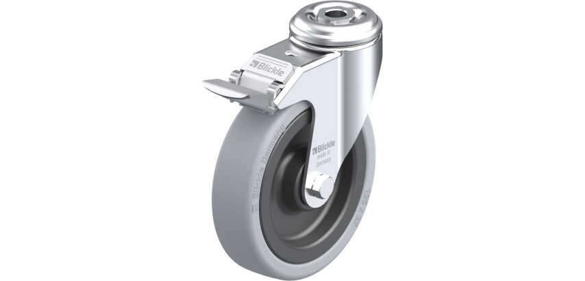 BLICKLE - Roulette pivotante à frein Ø 125mm bandage caoutchouc SBR 120kg - LKRA-VPA 126K-FI