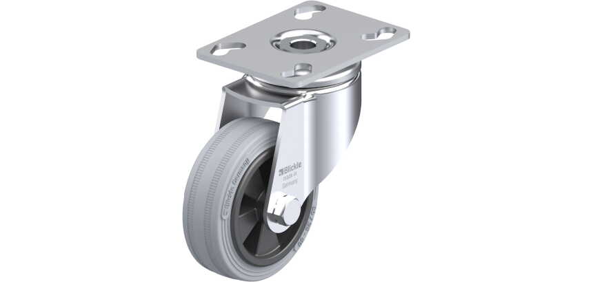 BLICKLE - Roulette pivotante Ø 80mm bandage caoutchouc SBR 80kg - LKPA-VPA 80G
