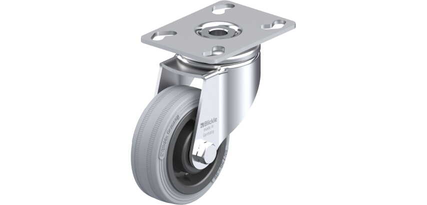 BLICKLE - Roulette pivotante Ø 80mm bandage caoutchouc SBR 80kg - LKPA-VPA 80K