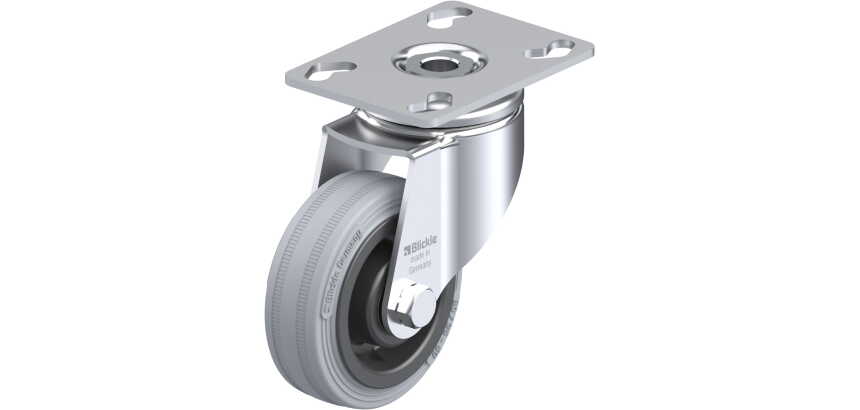 BLICKLE - Roulette pivotante Ø 80mm bandage caoutchouc SBR 80kg - LKPA-VPA 80K
