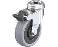 BLICKLE - Roulette pivotante à frein Ø 75mm bandage caoutchouc SBR 60kg - LRA-VPA 75K-FI