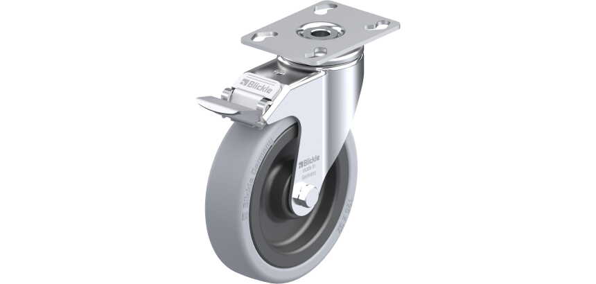 BLICKLE - Roulette pivotante à frein Ø 125mm bandage caoutchouc SBR 120kg - LKPA-VPA 126K-FI