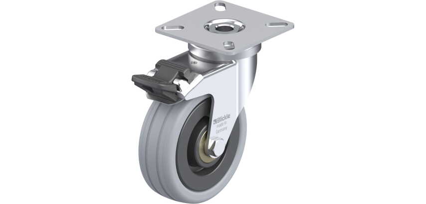 BLICKLE - Roulette pivotante à frein Ø 75mm bandage caoutchouc SBR 60kg - LPA-VPA 75K-FI