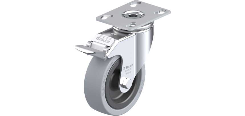 BLICKLE - Roulette pivotante à frein Ø 100mm bandage caoutchouc SBR 110kg - LKPA-VPA 101G-FI