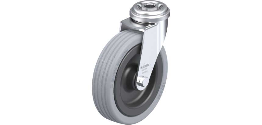 BLICKLE - Roulette pivotante Ø 100mm bandage caoutchouc SBR 70kg - LRA-VPA 100G