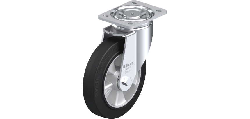 BLICKLE - Roulette pivotante Ø 200mm bandage caoutchouc NR 500kg - LH-ALEV 200K