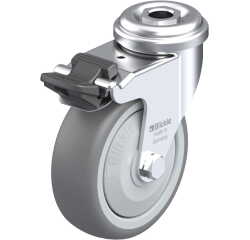 BLICKLE - Roulette pivotante à frein Ø 75mm bandage caoutchouc TPE 75kg - LRA-TPA 75KF-FI