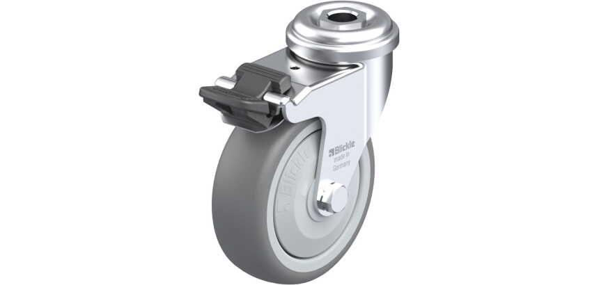 BLICKLE - Roulette pivotante à frein Ø 75mm bandage caoutchouc TPE 75kg - LRA-TPA 75KF-FI