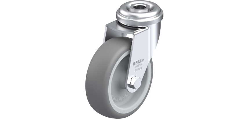 BLICKLE - Roulette pivotante Ø 75mm bandage caoutchouc TPE 75kg - LRA-TPA 75G