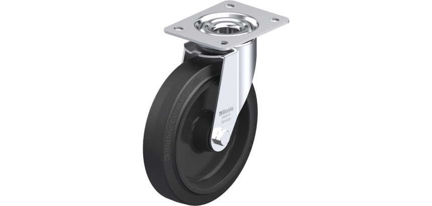 BLICKLE - Roulette pivotante Ø 200mm bandage caoutchouc NR 300kg - LE-POEV 200R