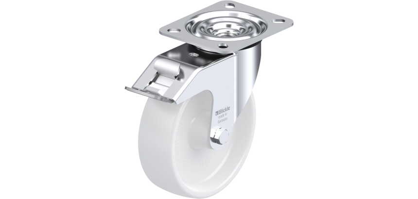 BLICKLE - Roulette pivotante à frein Ø 125mm bandage polypropylène PP 150kg - LE-PPN 125G-FI