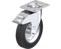 BLICKLE - Roulette pivotante à frein Ø 200mm bandage caoutchouc SBR 205kg - LE-VE 200R-FI