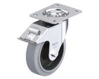 BLICKLE - Roulette pivotante à frein Ø 160mm bandage caoutchouc NR 300kg - LE-POEV 160R-FI-SG