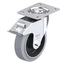 BLICKLE - Roulette pivotante à frein Ø 160mm bandage caoutchouc NR 300kg - LE-POEV 160R-FI-SG