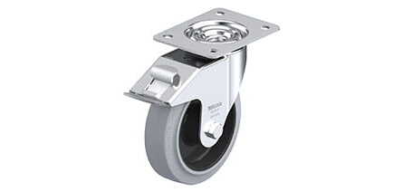 BLICKLE - Roulette pivotante à frein Ø 160mm bandage caoutchouc NR 300kg - LE-POEV 160R-FI-SG