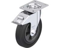 BLICKLE - Roulette pivotante à frein Ø 200mm bandage caoutchouc SBR 205kg - LE-VPP 200G-FI