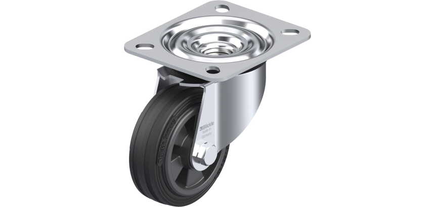 BLICKLE - Roulette pivotante Ø 80mm bandage caoutchouc SBR 50kg - LE-VPP 80R