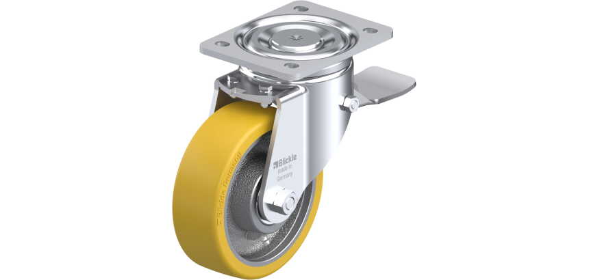 BLICKLE - Roulette pivotante à frein Ø 150mm bandage polyuréthane PU 800kg - LH-GTH 150K-ST