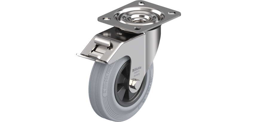 BLICKLE - Roulette pivotante à frein Ø 125mm bandage caoutchouc SBR 100kg - LEX-VPP 125G-FI-SG