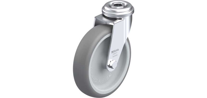 BLICKLE - Roulette pivotante Ø 100mm bandage caoutchouc TPE 70kg - LRA-TPA 100G